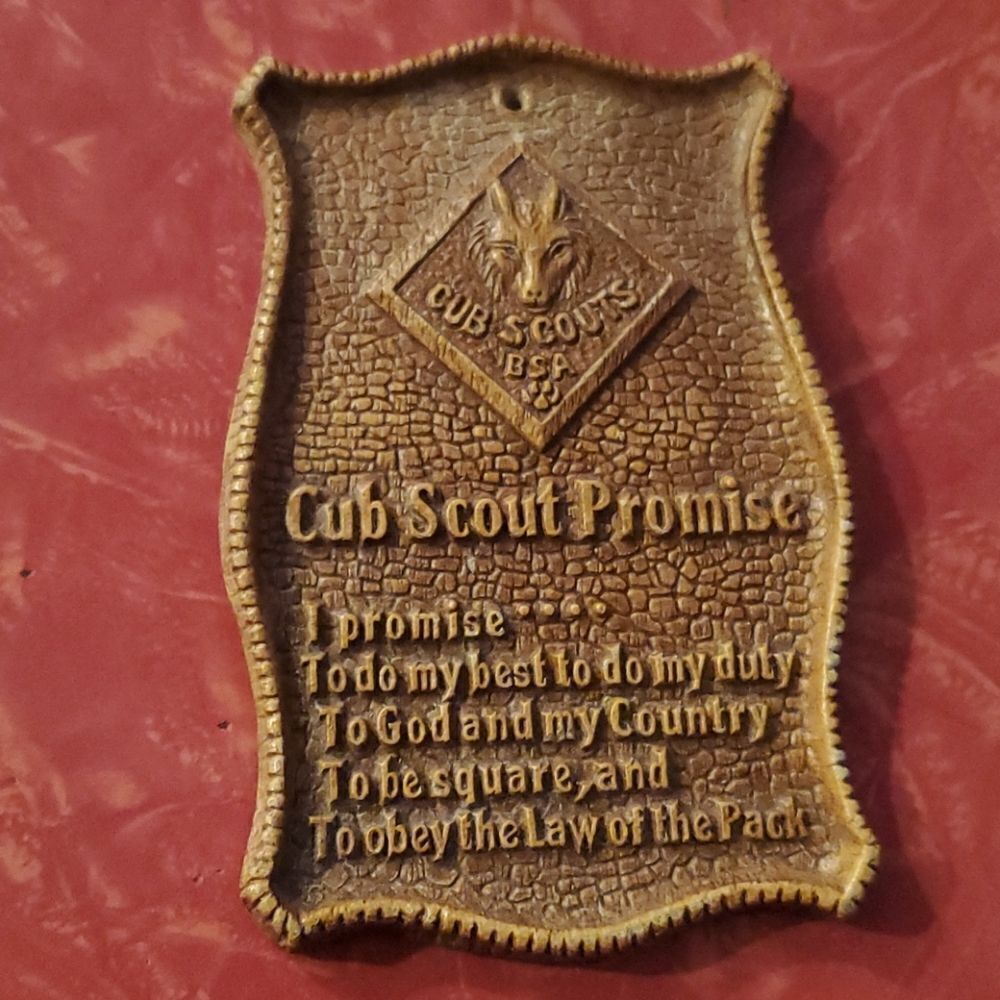 Vintage BSA Boys Scouts of America Cub Scout Promise Plaque